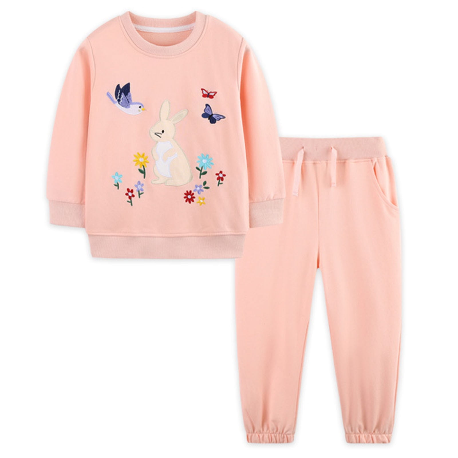 NIEWTR Toddler Baby Girl Clothes Contrast Color Tshirt Long Sleeve Top Pants 2PCS Fall Winter Baby Outfit Set Sweatsuit for 0 6 12 18 24 M 1t 2t 3t 4t 5t 6t Dailywear Set,5-6 Years