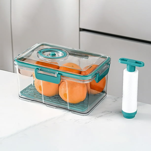 Recipiente para alimentos sellado al vacío con temporizador | Frasco hermético a prueba de fugas con bomba manual | Recipiente de plástico sin BPA para conservar alimentos frescos en la cocina, con