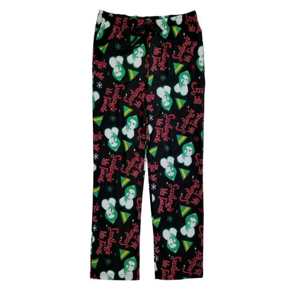 Elf Mens Black Flannel Sleep Pants Lounge Pants Pajama Bottoms Medium