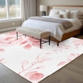 thumbnail image 4 of 5'x8' Area Rugs, Pink Floral Art Indoor Outdoor Area Rug for Living Room Bedroom, Watercolor Botanical Spring Flowers Washable Bathroom Rugs Kitchen Floor Carpet Mats Home Decor Aesthetic, 4 of 8