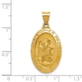 thumbnail image 2 of Beautiful 14k Polished and Satin St Christopher Medal Hollow Pendant, 2 of 2