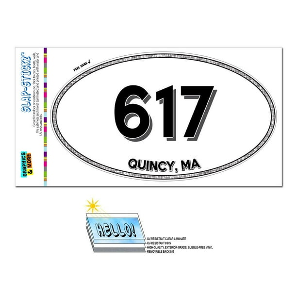 617 Quincy, MA Massachusetts Oval Area Code Sticker