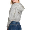 thumbnail image 3 of Doublju Women's Raglan Sleeve Crop Zip Up Hoodie With Kangaroo Pocket, 3 of 4