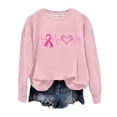 thumbnail image 1 of Krdevn Chandail Sans Capuche à Col Rond à Manches Longues avec Imprimé Graphique pour le Mois de Sensibilisation au Cancer, Doux et Confortable, Haut à Enfiler pour le Quotidien, Taille : S, 1 of 4