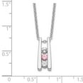 thumbnail image 2 of Primal Gold 10 Karat White Gold Survivor Collection Clear/Pink Swarovski Topaz Grateful Necklace, 2 of 3
