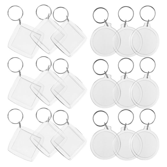 OUNONA 30pcs Clear Keychain Pendants Transparent Acrylic For Personalization And Photo Display