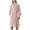 Pink, variant on Women's 3/4 Sleeve Bathrobe Absorbent Spa Robes Billowy Fall Belt Classic Loops Patch Pocket Bath Robe Navy XX-Large-3X-Large