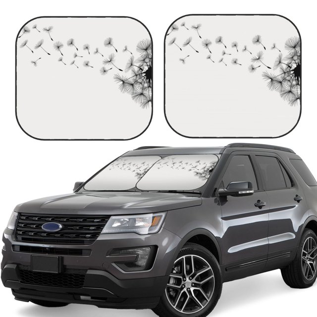 Wukai Dandelion Blowing In The Wind Car Front Windshield Sun Shade,Sun Visor Shield Block Automotive Interior Protector Blocks UV Rays-Medium