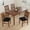 55" Brown Dining Set, variant on Heynemo 55" Dining Table for 4-6 People, Farmhouse Solid Wood Kitchen Table, 300LBS Capacity, Modern Rectangular Table for Dining Room, Living Room, Home Office, Terrace, Courtyard, Brown