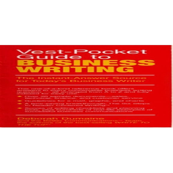 Pre-Owned Vest-pocket Guide to Business Writing: The Instant-Answer Source for Today's Business Writer (Vest-Pocket Series) (Paperback) 0134403487 9780134403489