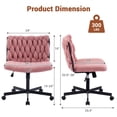 thumbnail image 2 of Chaise Croisée de 25,5 Pouces de Large avec Roulettes, Chaise de Bureau Pivotante Moderne avec Rotation à 360 Degrés, Hauteur Réglable, Capacité de 300 Lb, pour Ordinateur, Bureau à Domicile, Étude, 2 of 8