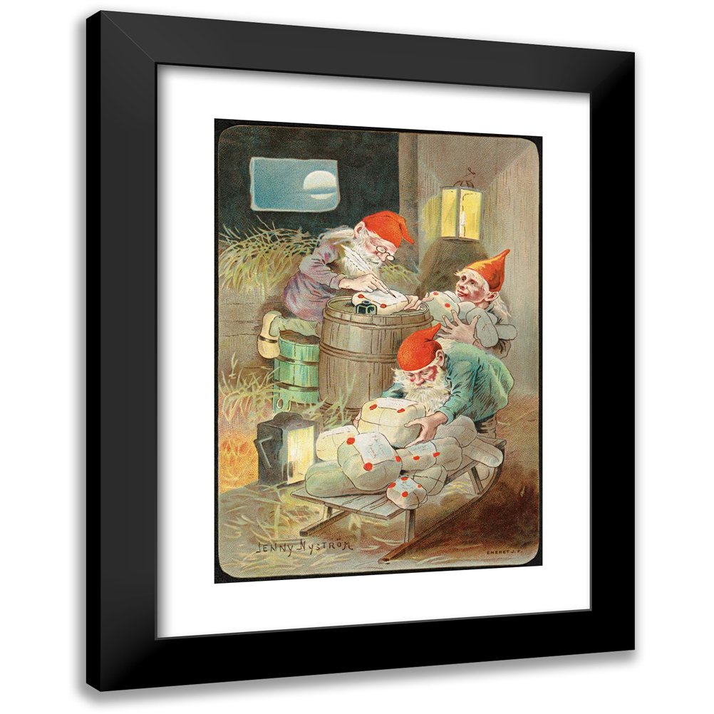 Jenny Nyström 11x14 Black Modern Framed Museum Art Print Titled - Christmas Motif (ca 1899)