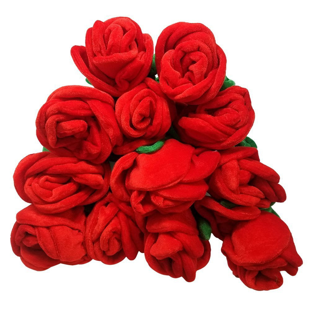 Flowers For Lovers Large Stuffed Dozen Plush Red Rose 32&quot; with Bendable and Flexible Stem