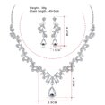thumbnail image 3 of Conjunto de joyería de collar y aretes de circonia cúbica de cristal transparente para mujer, accesorios de boda TUNC Sencillez, 3 of 5