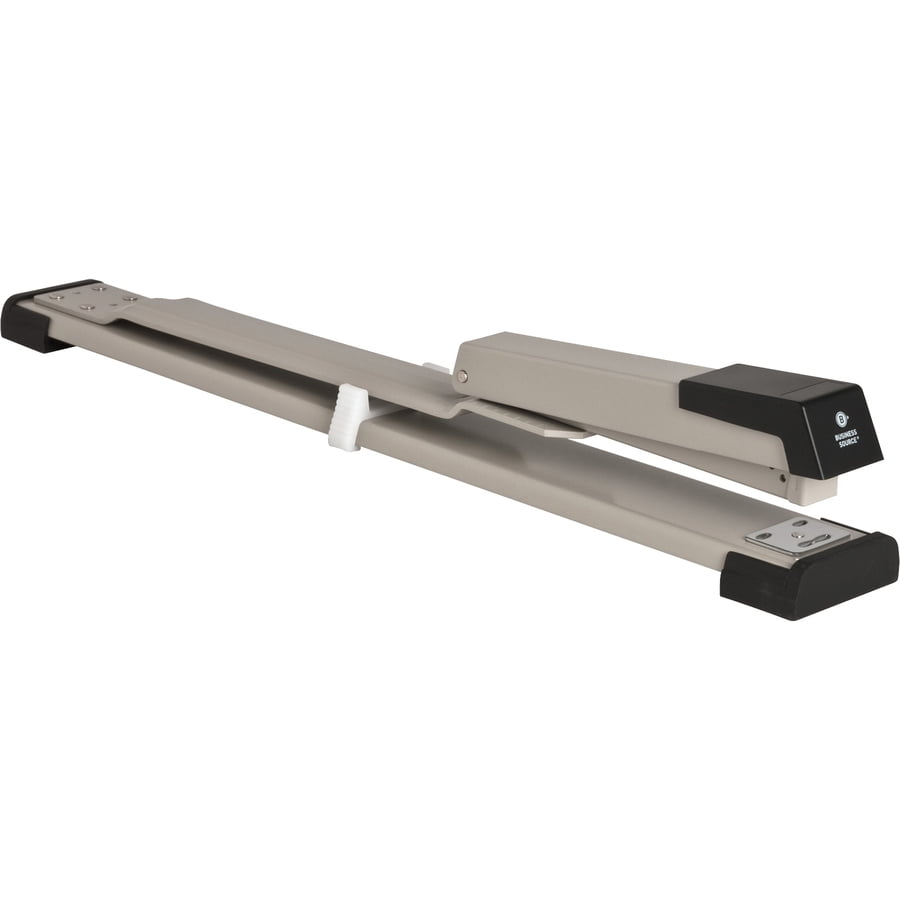 Business Source, BSN62827, Long Reach Stapler, 1 Each, Putty,Gray,Black