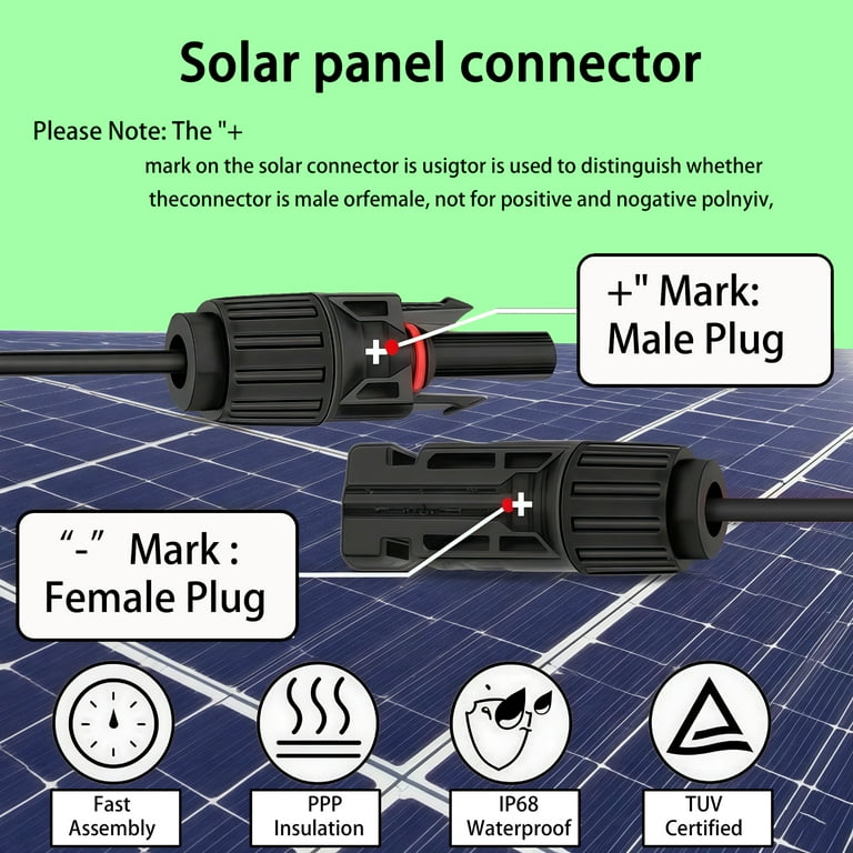 FITE ON Solar Panel Adapter Compatible with Jackery - MC4 to DC 8mm Extension  Cable, DC7909 to DC8020, 16.5ft (5m), Compatible with Yeti, Jackery Power  Stations - Walmart.com