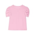 thumbnail image 4 of Efsteb Summer Shirts for Girls Fashion Puff Short Sleeve Tops Round Neck Casual Solid Color Tunic Tshirt (Pink,9 Years), 4 of 9