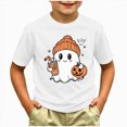 thumbnail image 2 of xaweyi Girls Halloween T Shirt Cute Ghost Graphic Short Sleeve Crew Neck Kids Holiday Wear,Sizes 12-13 Years, 2 of 5