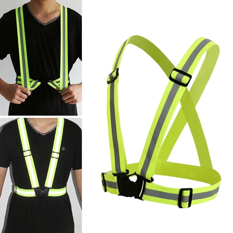 High-Visibility Reflective Safety Security Vest Adjustable Chest Belt High-Visibility Reflective Safety Security Vest Adjustable Chest Belt