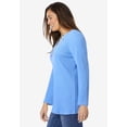 thumbnail image 4 of Woman Within Plus Size Embroidered Thermal Henley Tee, 4 of 6
