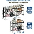 thumbnail image 3 of 18-33” Expandable Shoe Rack for Closet, 3-Tier Shoe Organizer, Adjustable Shoe Rack for Front Door Entrance, Entryway, 3 of 4