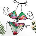 thumbnail image 4 of Kirby Cartoon Women Bikini Set Sexy Two Pieces Halter String Swimsuit Triangle Briefs Tie Side Bottom, 4 of 7