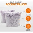 thumbnail image 2 of Bilot Set of 2 Shaggy Long Hair Throw Pillows - Super Soft and Plush Faux Fur Accent Pillows - 18 x 18 inches, Purple Ombre, 2 of 8