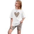 thumbnail image 5 of Arshiner Girl Clothes Summer Short Sets Drop Shoulder T-Shirt and Biker Short Outfits Kids Clothing Sets, 5 of 8