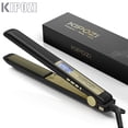 thumbnail image 2 of KIPOZI-plancha profesional para el cabello, rizador de cabello 2 en 1 de titanio, doble vologag, calentamiento instantáneo, con pantalla Digital LCD, 2 of 4