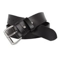thumbnail image 3 of Amish-Made Black Cowhide Leather Belt, Chrome Buckle, 2″ Wide, 38″, 3 of 4