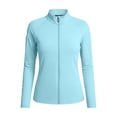 thumbnail image 6 of Womens Lightweight Sun Protection Shirts Full Zip Long Sleeve Sun Protection Athletic Jackets Light Blue XL(XL), 6 of 7
