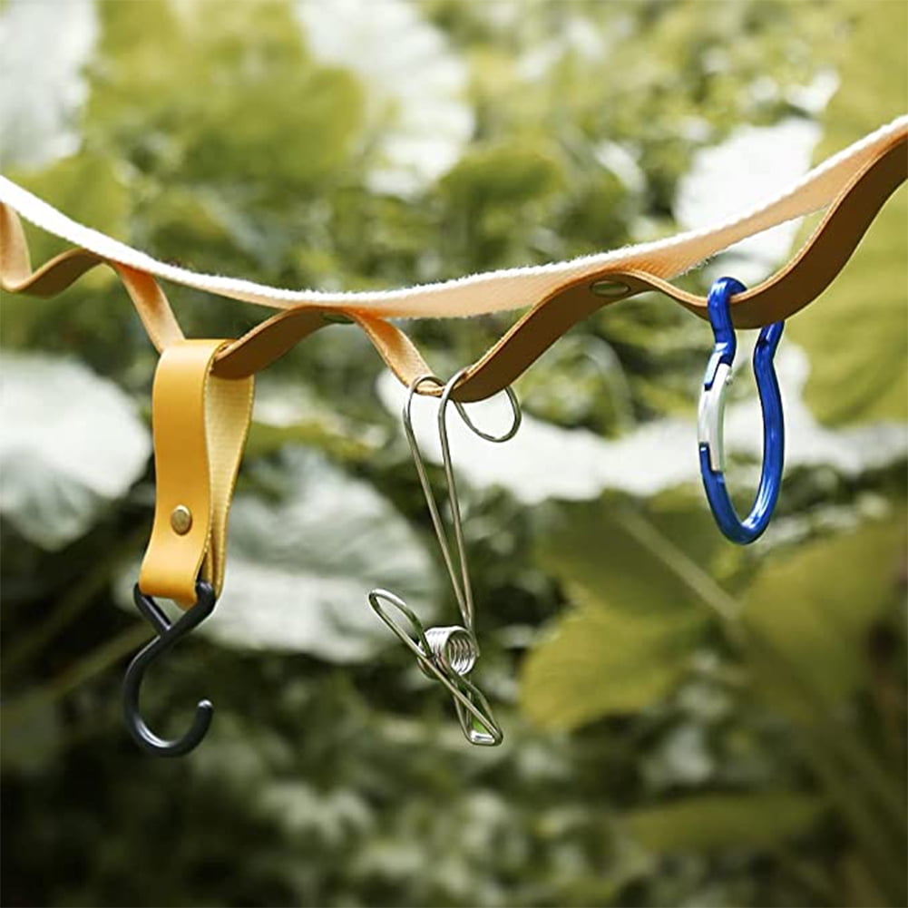 Kepooman Portable Travel Elastic Clothesline Adjustable Clothesline with 8 Buckle for Outdoor and Indoor Use, Brown Kepooman Portable Travel Elastic Clothesline Adjustable Clothesline with 8 Buckle for Outdoor and Indoor Use, Brown