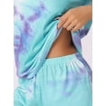 thumbnail image 5 of INSPIRE CHIC Women's Pajama Set Tie Dye Print Short Sleeves Tops and Shorts 2 Pcs Lounge Sets M Purple, 5 of 5