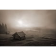 thumbnail image 2 of Podt, Martin 18x13 Gold Ornate Wood Framed with Double Matting Museum Art Print Titled - Misty Morning Sunrise, 2 of 4