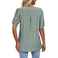 thumbnail image 3 of Camisas para mujer Camisetas casuales con cuello en V Puff Manga corta Tops de verano Blusas tipo túnica S-XXLVerde oscuroXX-Large esquí esquí Gafas de esquí, 3 of 4