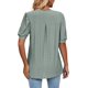thumbnail image 3 of Camisas para mujer Camisetas casuales con cuello en V Puff Manga corta Tops de verano Blusas tipo túnica S-XXLVerde oscuroXX-Large esquí esquí Gafas de esquí, 3 of 4
