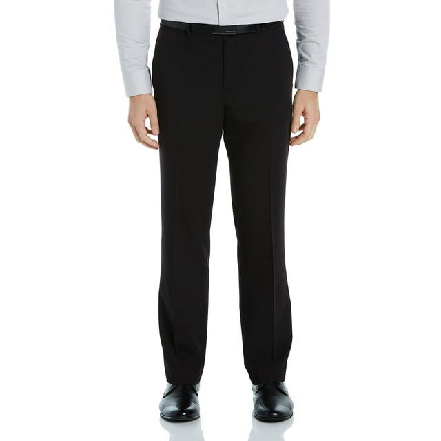 Pantalón de vestir Perry Ellis Solid Resolution para hombre, negro, 34W x 30L