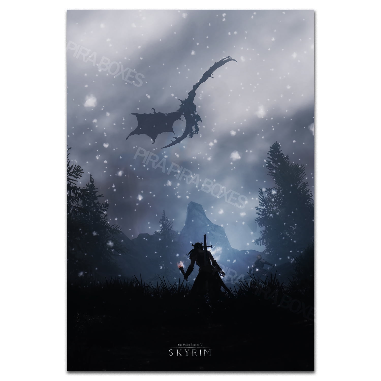 kaste hobby udledning The Elder Scrolls V: Skyrim Poster - Dragon Born Exclusive Art - High  Quality Prints 11x17 - Walmart.com