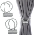 thumbnail image 1 of Magnetic Curtain Tiebacks, Convenient Drape Tie Backs - Decorative Rope Holdback Holder for Small, Thin or Sheer Window Drapries (Grey, 2 Pack-C), 1 of 2