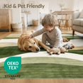 thumbnail image 4 of ODIKA 8'x10' Washable Area Rug Abstract Mid Wavy Striped Gradient Wave Decorative Cream Orange for King Size Bedroom Under Bed, Master Suite, Non-Shedding, Easy Care, 4 of 7