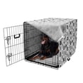 thumbnail image 5 of Leaf Dog Crate Cover, Monochromatic Oak Maple Birch Aspen Tree Fallen Autumn Leaves Illustration, Easy to Use Pet Kennel Cover Small Dogs Puppies Kittens, 7 Sizes, Charcoal Grey White, by Ambesonne, 5 of 6