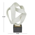 thumbnail image 3 of 11" x 17" White Polystone Ribbon Line Abstract Sculpture with Black Base, by DecMode, 3 of 8
