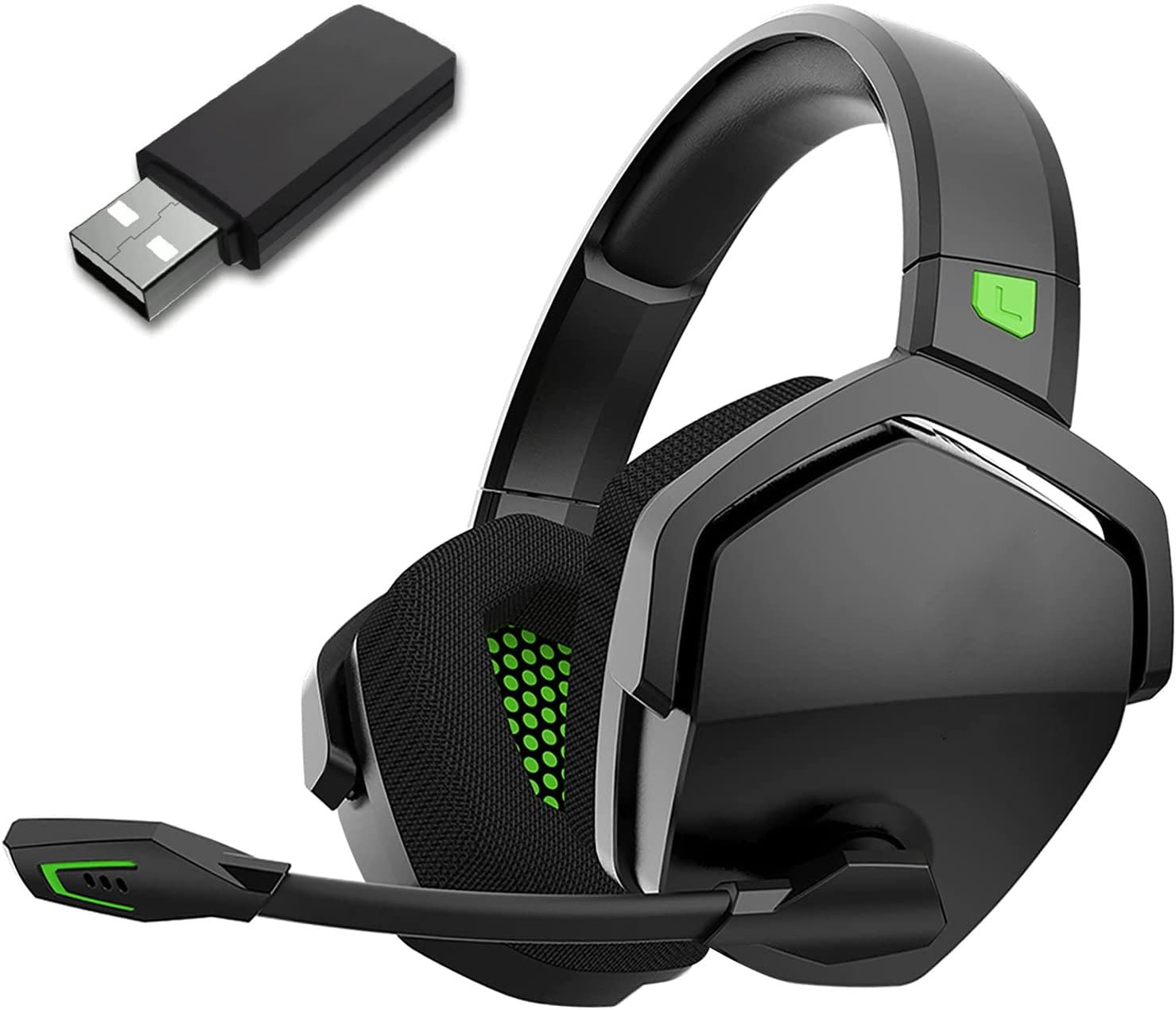 Auriculares inalámbricos para juegos para PS5, auriculares USB de 2.4 GHz  con micrófono para PS4, PC, Nintendo Switch, Mac, computadora, auriculares