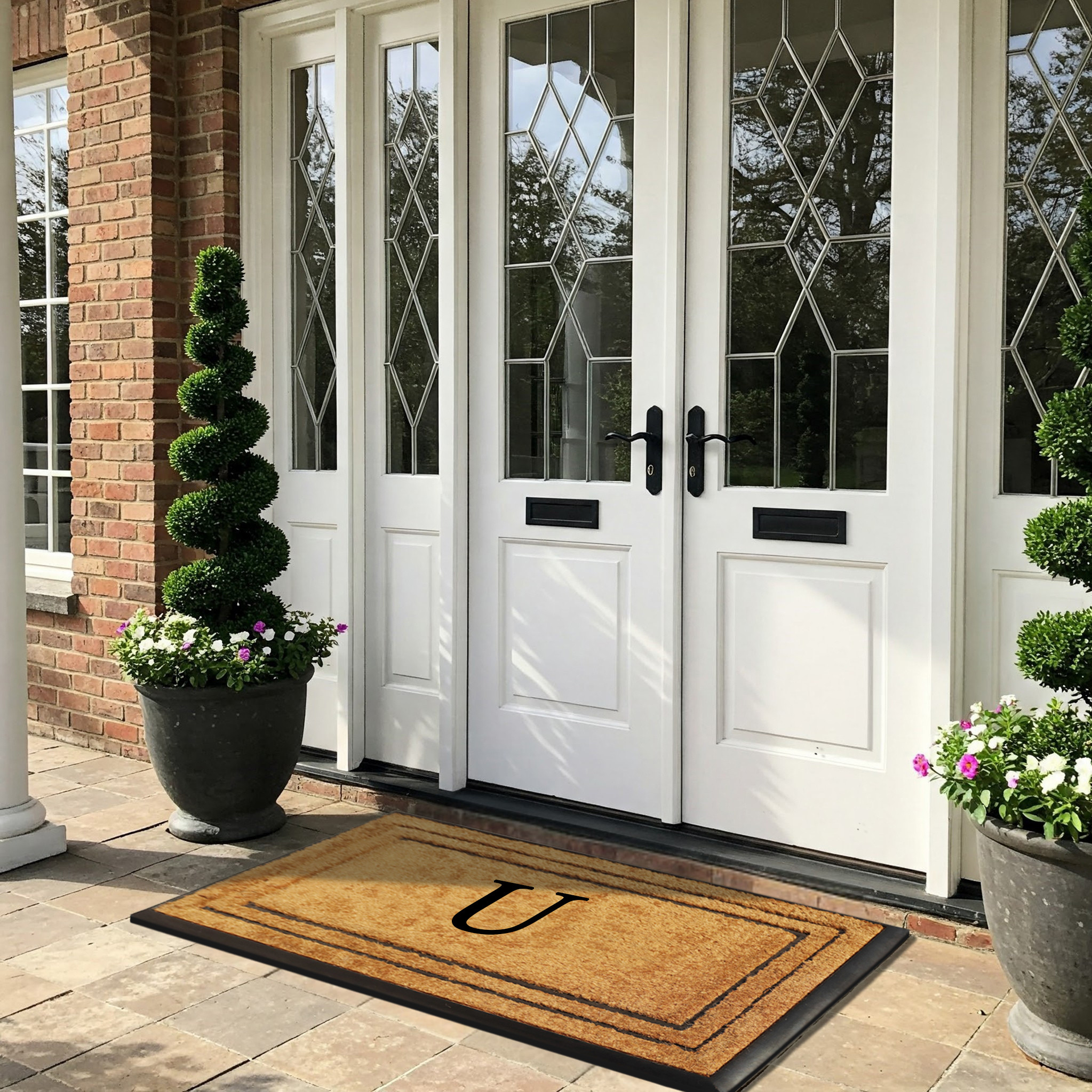 A1 Home Collections Natural Coir & Rubber Door Mat, Long-Lasting Entrance Doormats for Front Door, Thick & Non-Slip Durable Outdoor Entry Mat 30" x 60"