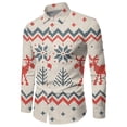 thumbnail image 2 of Camisa de hombre de moda de alta calidad con botones, camisa navideña, camisa de diseño informal, blusas navideñas de manga larga, blusas de solapa para hombre, 2 of 5