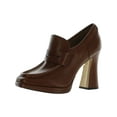 thumbnail image 1 of Sam Edelman Womens Jeanette Leather Square Toe Loafer Heels, 1 of 3