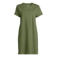 thumbnail image 4 of Time and Tru Women's Cotton T-Shirt Dress with Short Sleeves, Sizes S-XXXL, 4 of 4