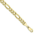 thumbnail image 3 of 10K Yellow Gold 6mm Semi-Solid Figaro Chain Bracelet 8 IN, 3 of 5