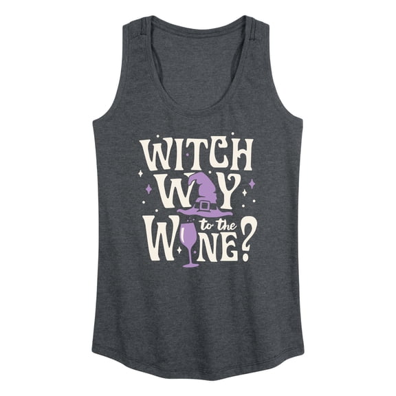 Instant Message - Witch Way To The Wine - Women's Racerback Tank Top