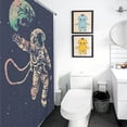 thumbnail image 5 of Space Astronaut Shower Curtain Modern Home Bathroom Bathtub Decor Waterproof Fabric with 12PCS Hooks, 5 of 8